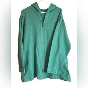Junonia Green Zip-Up Hoodie Women’s Plus Size 1X Hooded Sweatshirt